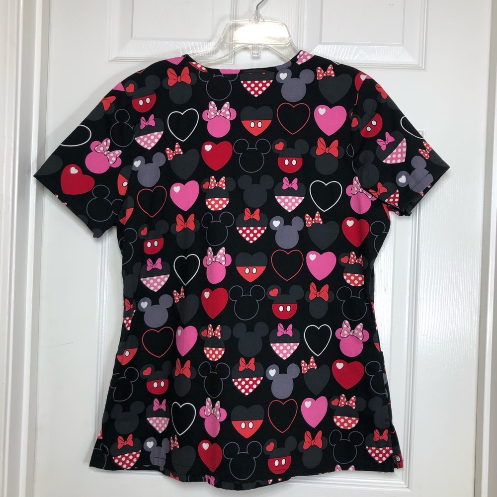 Disney Mickey Frozen Tinker Bell Bundle Of 3 Disney Scrubs Tops With Pockets M - Picture 4 of 16